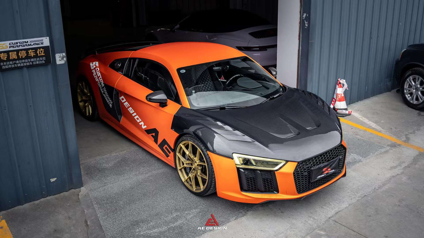 AE DESIGN - AUDI R8 DRY CARBON FIBRE FRONT BONNET HOOD