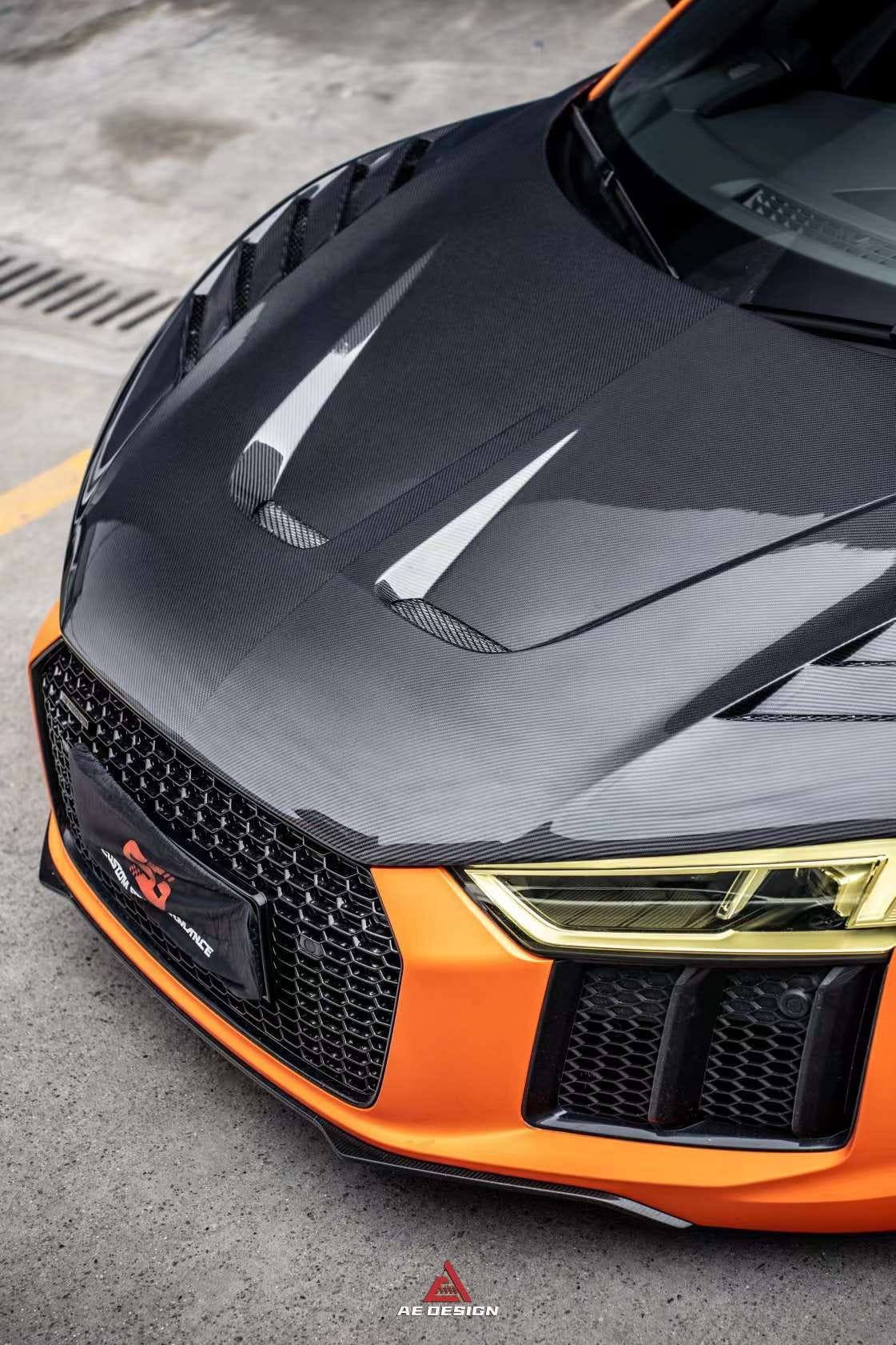 AE DESIGN - AUDI R8 DRY CARBON FIBRE FRONT BONNET HOOD