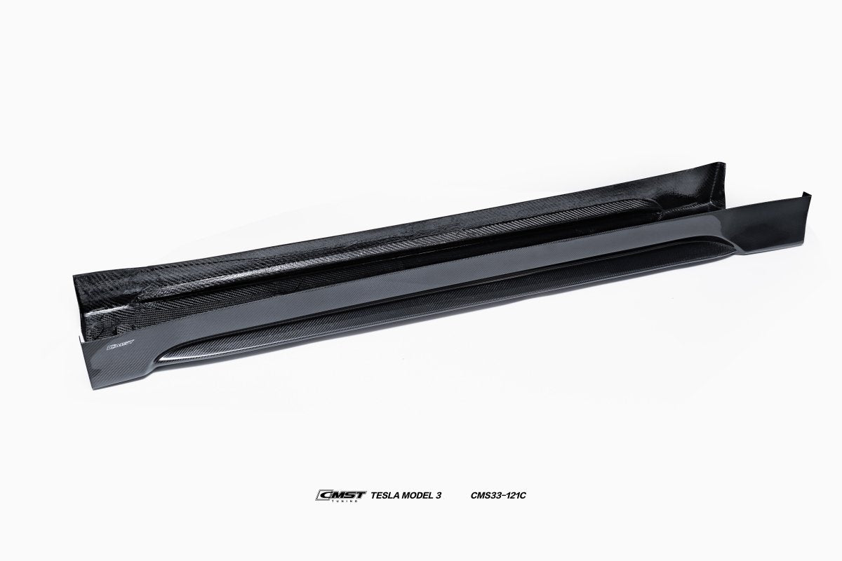 CMST - TESLA MODEL 3 CARBON FIBRE SIDE SKIRTS V1