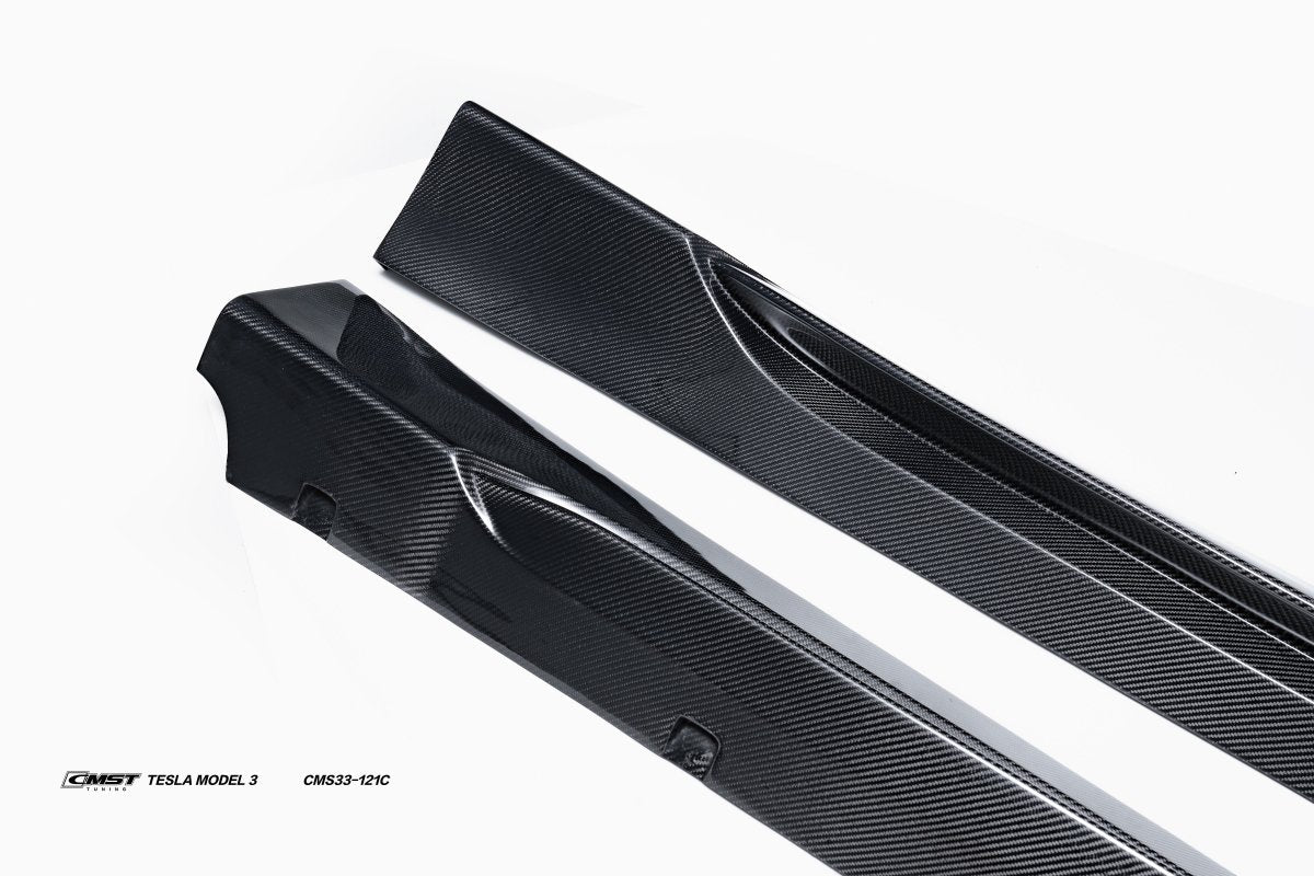 CMST - TESLA MODEL 3 CARBON FIBRE SIDE SKIRTS V1