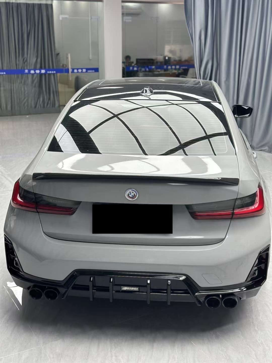 AERO CARBON - BMW 3 SERIES G20 LCI 2023+ GLOSSY BLACK REAR DIFFUSER AK STYLE - Aero Carbon UK