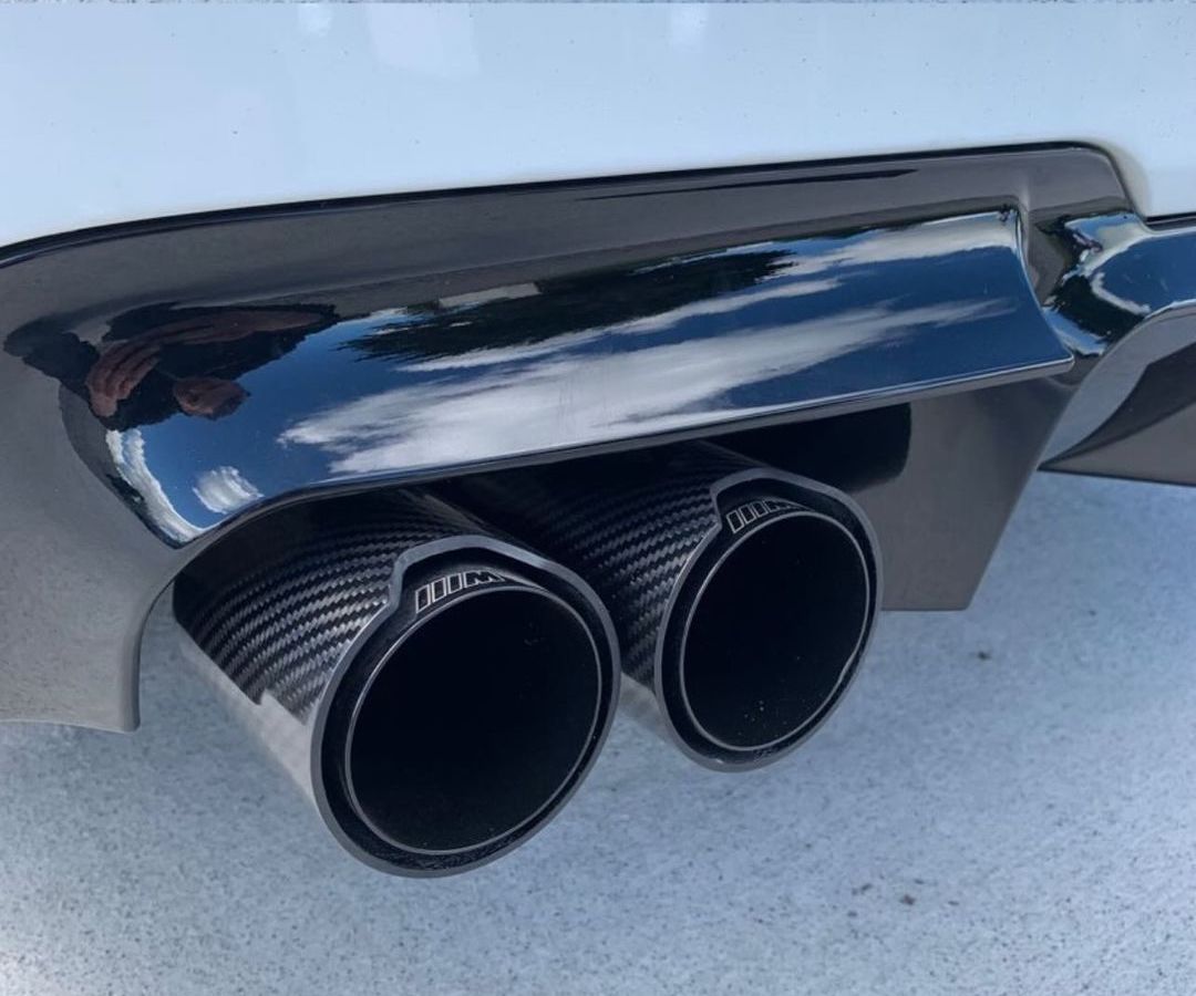 AERO CARBON - BMW BLACK M PERFORMANCE STYLE CARBON FIBRE DUAL EXHAUST TIPS - Aero Carbon UK