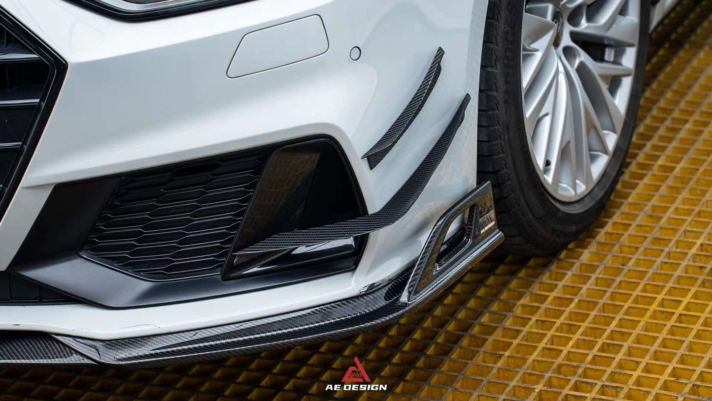 AERO DESIGN - AUDI A7 / S7 C8 2018+ CARBON FIBRE FRONT LIP - Aero Carbon UK