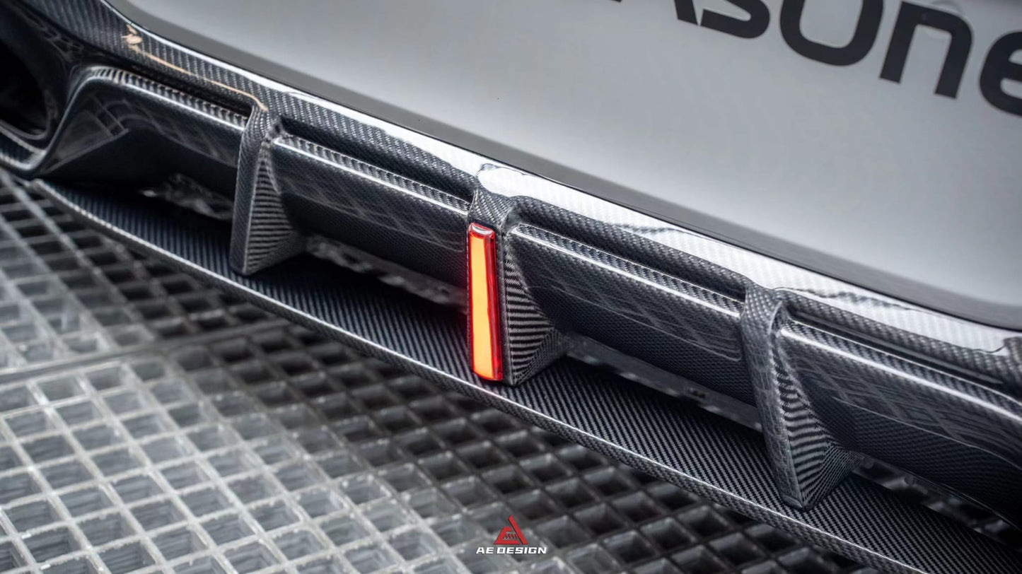 AERO DESIGN - MERCEDES BENZ W177 A35 / A45 LED CARBON FIBRE REAR DIFFUSER - Aero Carbon UK