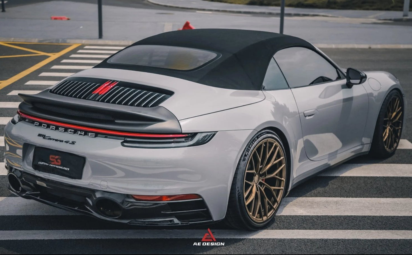 AERO DESIGN - PORSCHE 992 CONVERTIBLE CARRERA 4 / S / 4S CARBON FIBRE DUCKTAIL SPOILER - Aero Carbon UK