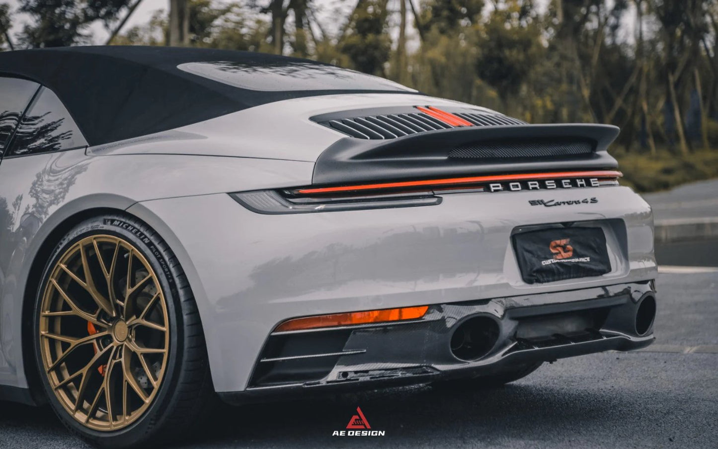 AERO DESIGN - PORSCHE 992 CONVERTIBLE CARRERA 4 / S / 4S CARBON FIBRE DUCKTAIL SPOILER - Aero Carbon UK