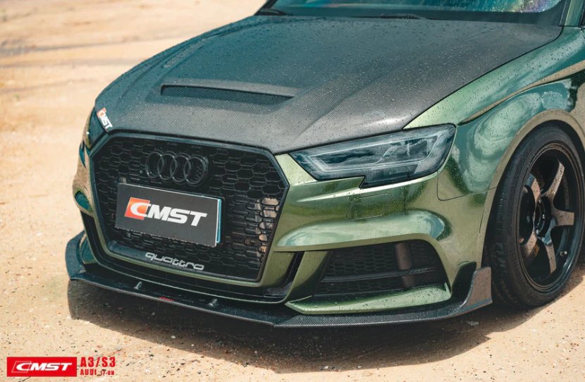 CMST - AUDI RS3 S3 A3 8V CARBON FIBRE BONNET HOOD V1 - Aero Carbon UK