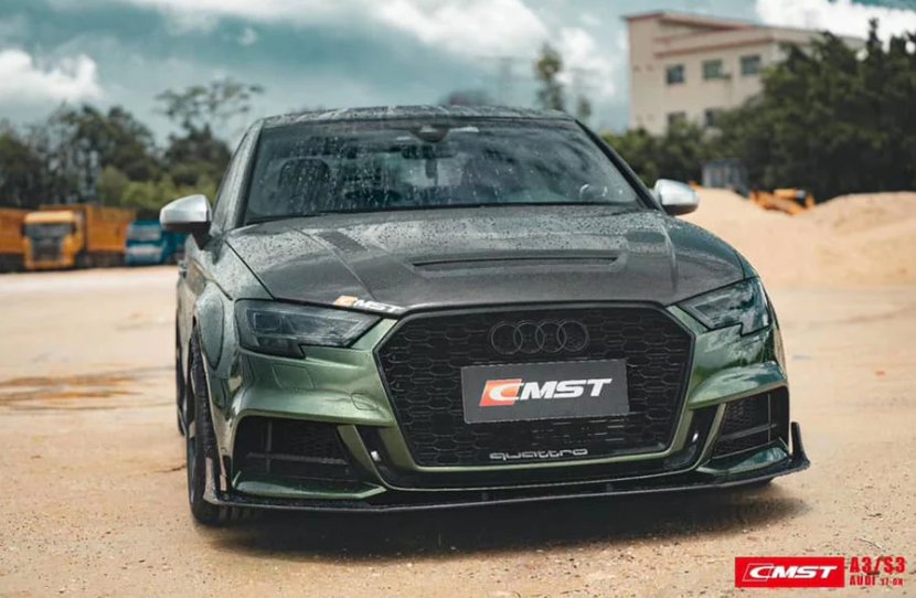 CMST - AUDI RS3 S3 A3 8V CARBON FIBRE BONNET HOOD V1 - Aero Carbon UK