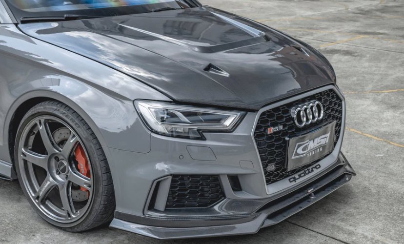 CMST - AUDI RS3 S3 A3 8V CARBON FIBRE BONNET HOOD V4 - Aero Carbon UK