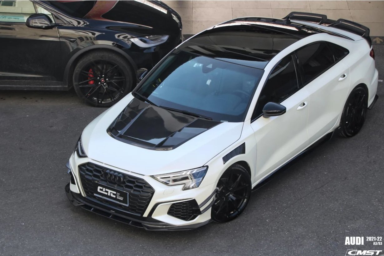 CMST - AUDI RS3 S3 A3 8Y CARBON FIBRE TRANSPARENT HOOD BONNET - Aero Carbon UK