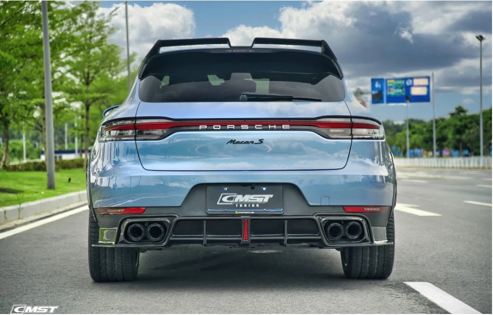 CMST - PORSCHE MACAN CARBON FIBRE DIFFUSER WITH LED BRAKE LIGHT - Aero Carbon UK