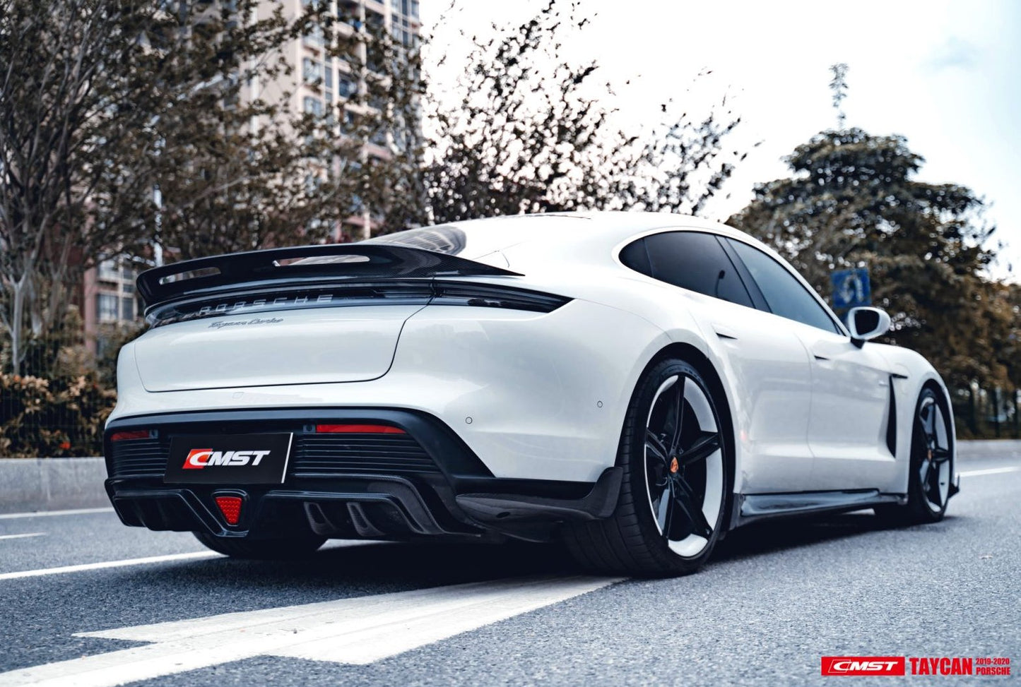 CMST - PORSCHE TAYCAN CARBON FIBRE REAR SPOILER - Aero Carbon UK