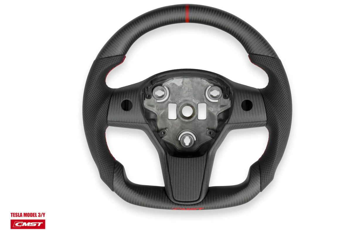 CMST - TESLA MODEL 3 & MODEL Y CARBON FIBRE STEERING WHEEL - Aero Carbon UK