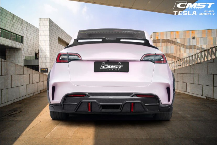 CMST - TESLA MODEL Y CARBON FIBRE REAR DIFFUSER V4 - Aero Carbon UK