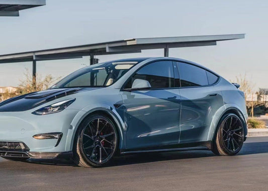 CMST - TESLA MODEL Y CARBON FIBRE SIDE SKIRTS V1 - Aero Carbon UK