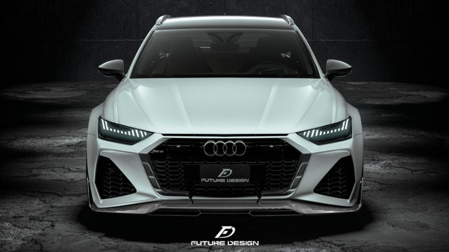 FUTURE DESIGN - AUDI RS6 RS7 C8 CARBON FIBRE FRONT LIP SPLITTER - Aero Carbon UK