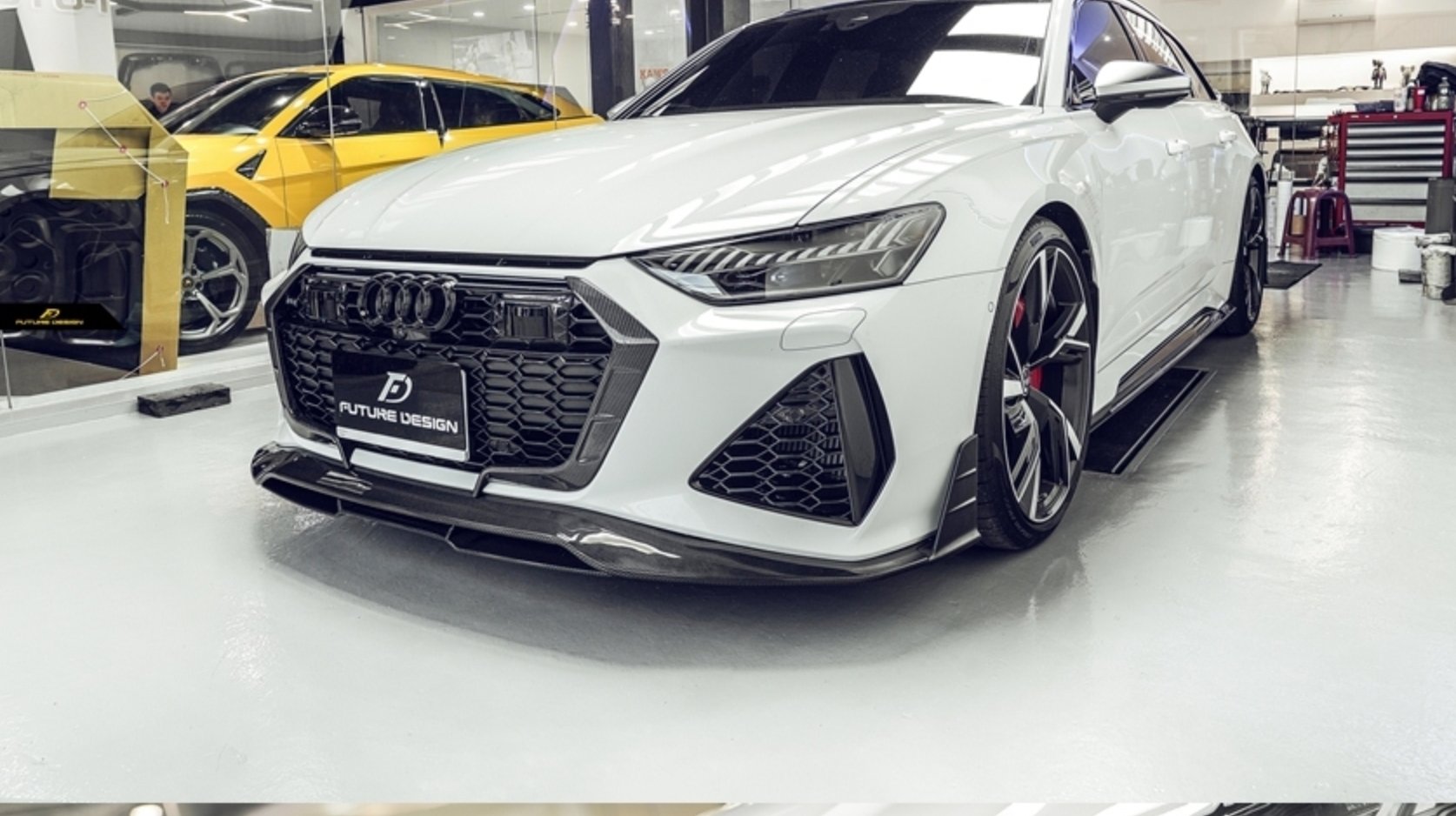 FUTURE DESIGN - AUDI RS6 RS7 C8 CARBON FIBRE FRONT LIP SPLITTER - Aero Carbon UK