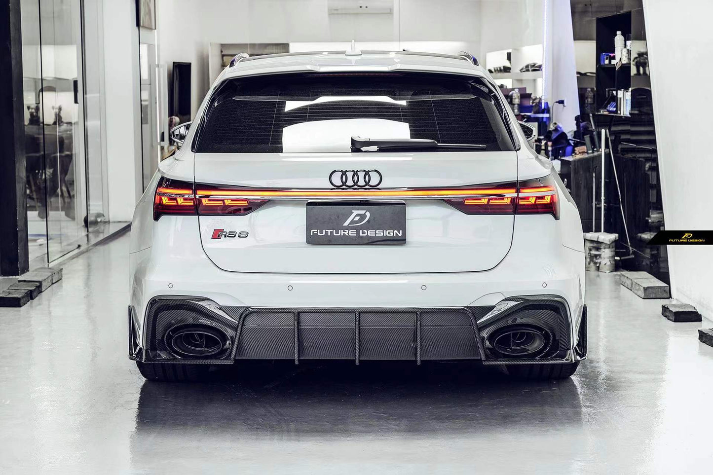 FUTURE DESIGN - AUDI RS6 RS7 C8 DRY CARBON FIBRE REAR DIFFUSER & CANARDS ( BLAZE KIT) - Aero Carbon UK