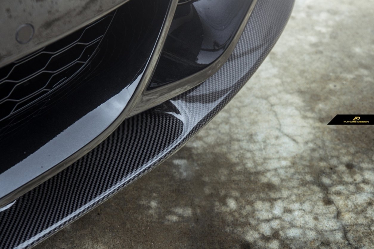 FUTURE DESIGN - BMW 5 SERIES G30 PRE LCI CARBON FIBRE FRONT LIP ( 3D STYLE ) - Aero Carbon UK