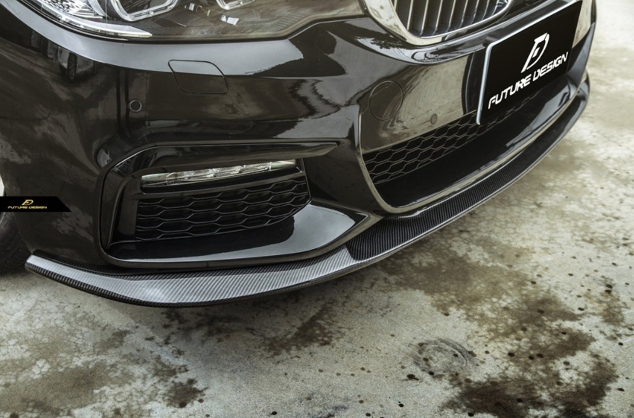 FUTURE DESIGN - BMW 5 SERIES G30 PRE LCI CARBON FIBRE FRONT LIP ( 3D STYLE ) - Aero Carbon UK