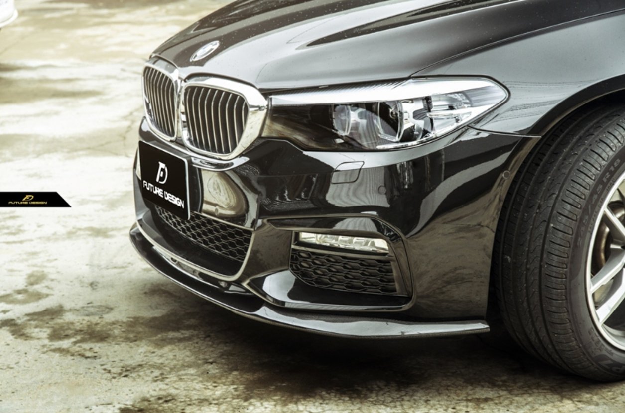 FUTURE DESIGN - BMW 5 SERIES G30 PRE LCI CARBON FIBRE FRONT LIP ( 3D STYLE ) - Aero Carbon UK