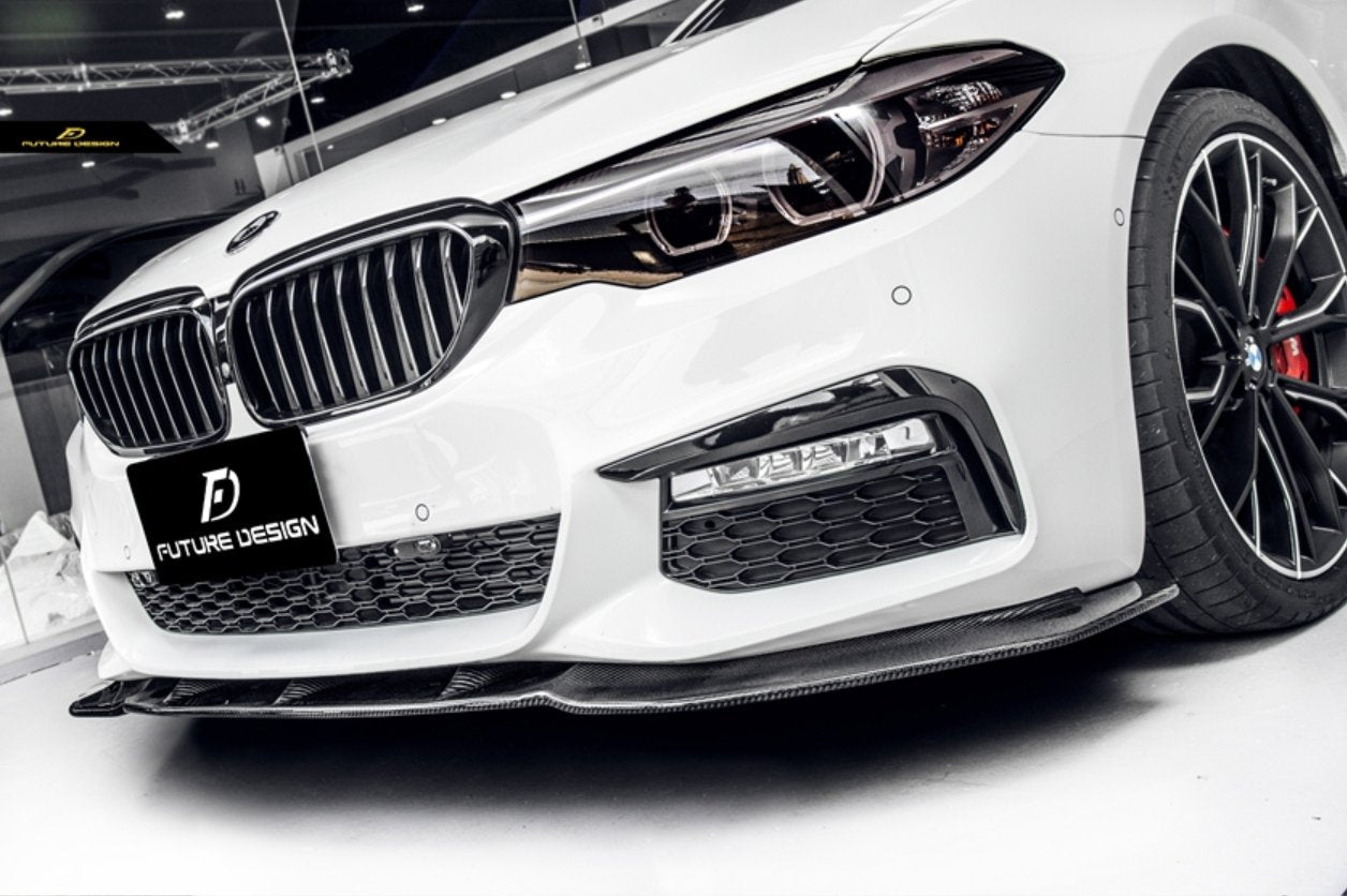 FUTURE DESIGN - BMW 5 SERIES G30 PRE LCI CARBON FIBRE FRONT LIP ( FD STYLE ) - Aero Carbon UK