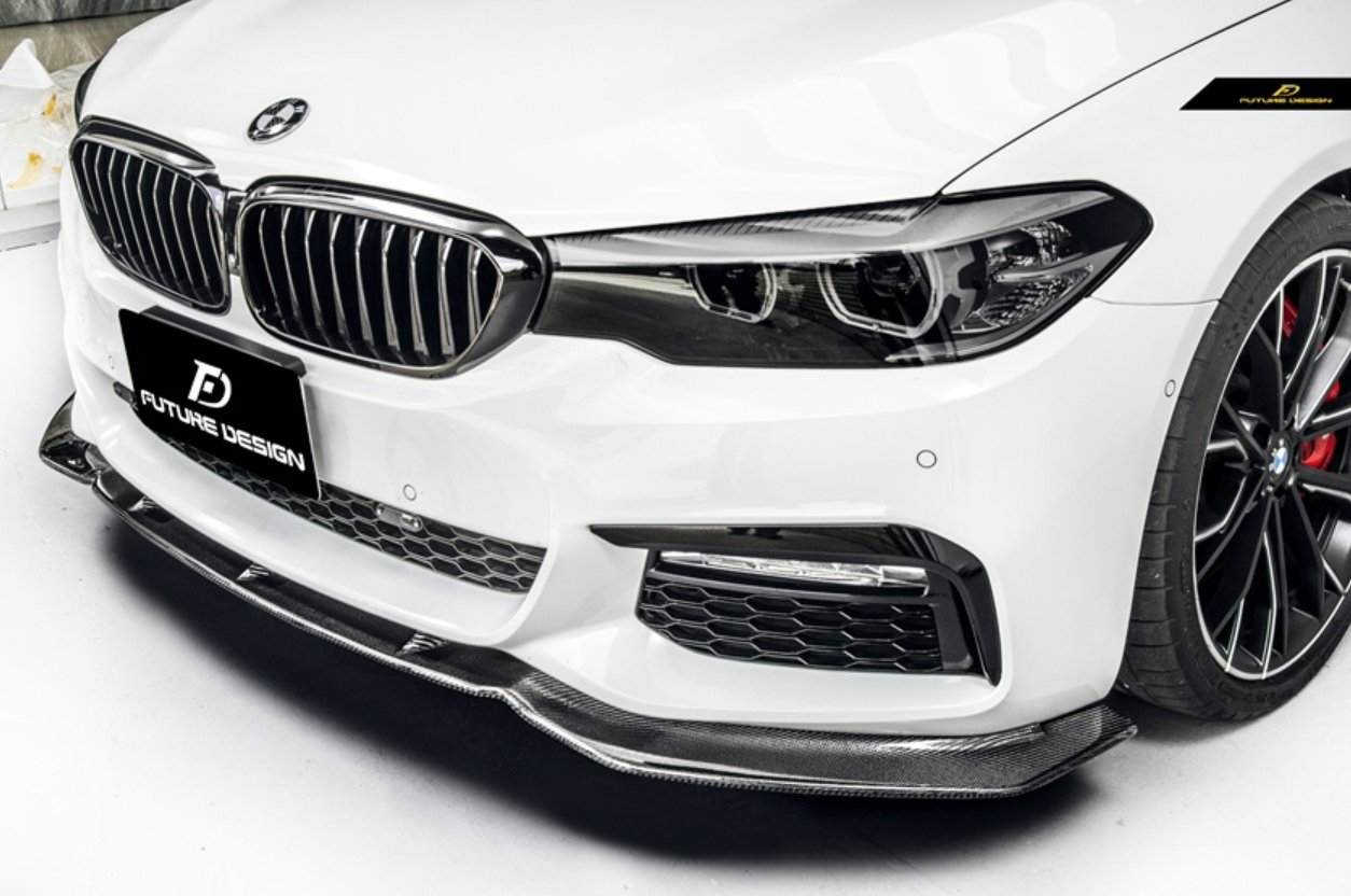 FUTURE DESIGN - BMW 5 SERIES G30 PRE LCI CARBON FIBRE FRONT LIP ( FD STYLE ) - Aero Carbon UK