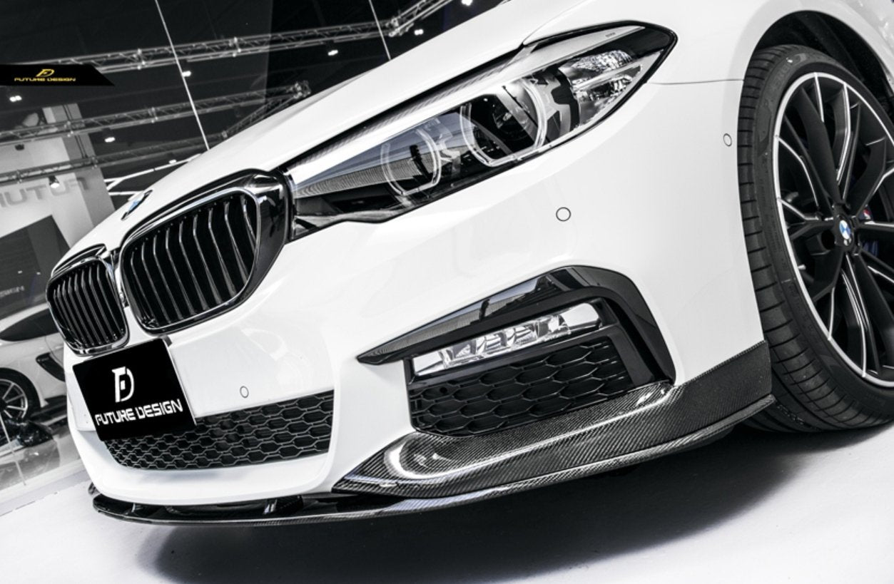 FUTURE DESIGN - BMW 5 SERIES G30 PRE LCI CARBON FIBRE FRONT LIP ( MP STYLE ) - Aero Carbon UK