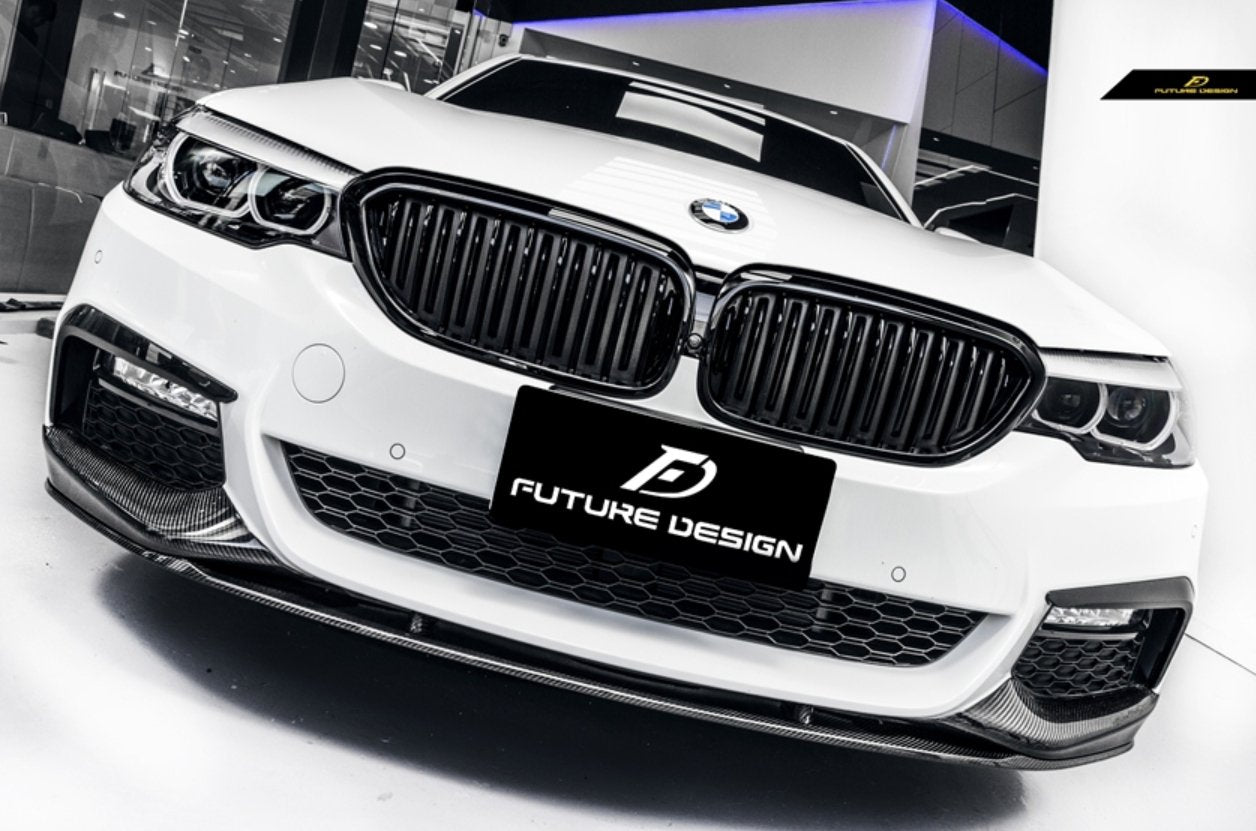 FUTURE DESIGN - BMW 5 SERIES G30 PRE LCI CARBON FIBRE FRONT LIP ( MP STYLE ) - Aero Carbon UK