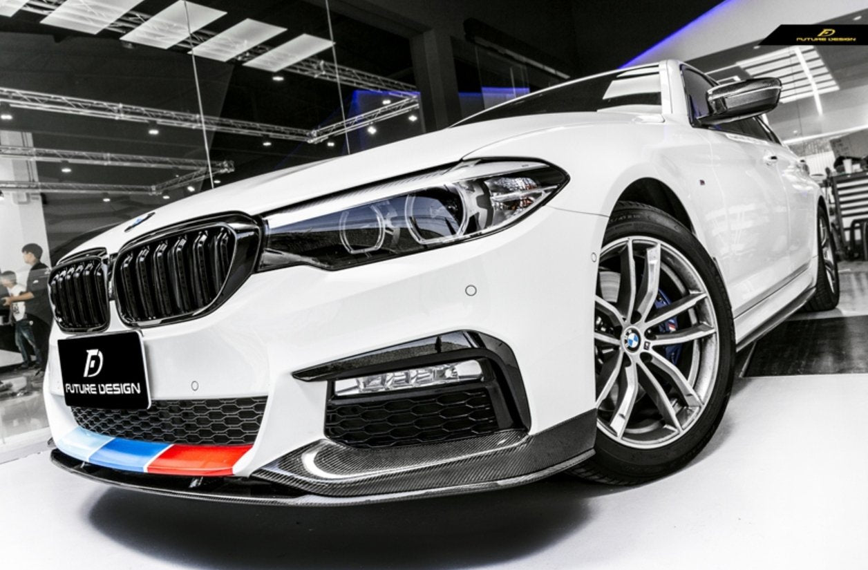 FUTURE DESIGN - BMW 5 SERIES G30 PRE LCI CARBON FIBRE FRONT LIP ( MP STYLE ) - Aero Carbon UK