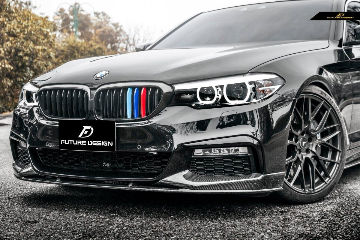 FUTURE DESIGN - BMW 5 SERIES G30 PRE LCI CARBON FIBRE FRONT LIP ( MP STYLE ) - Aero Carbon UK