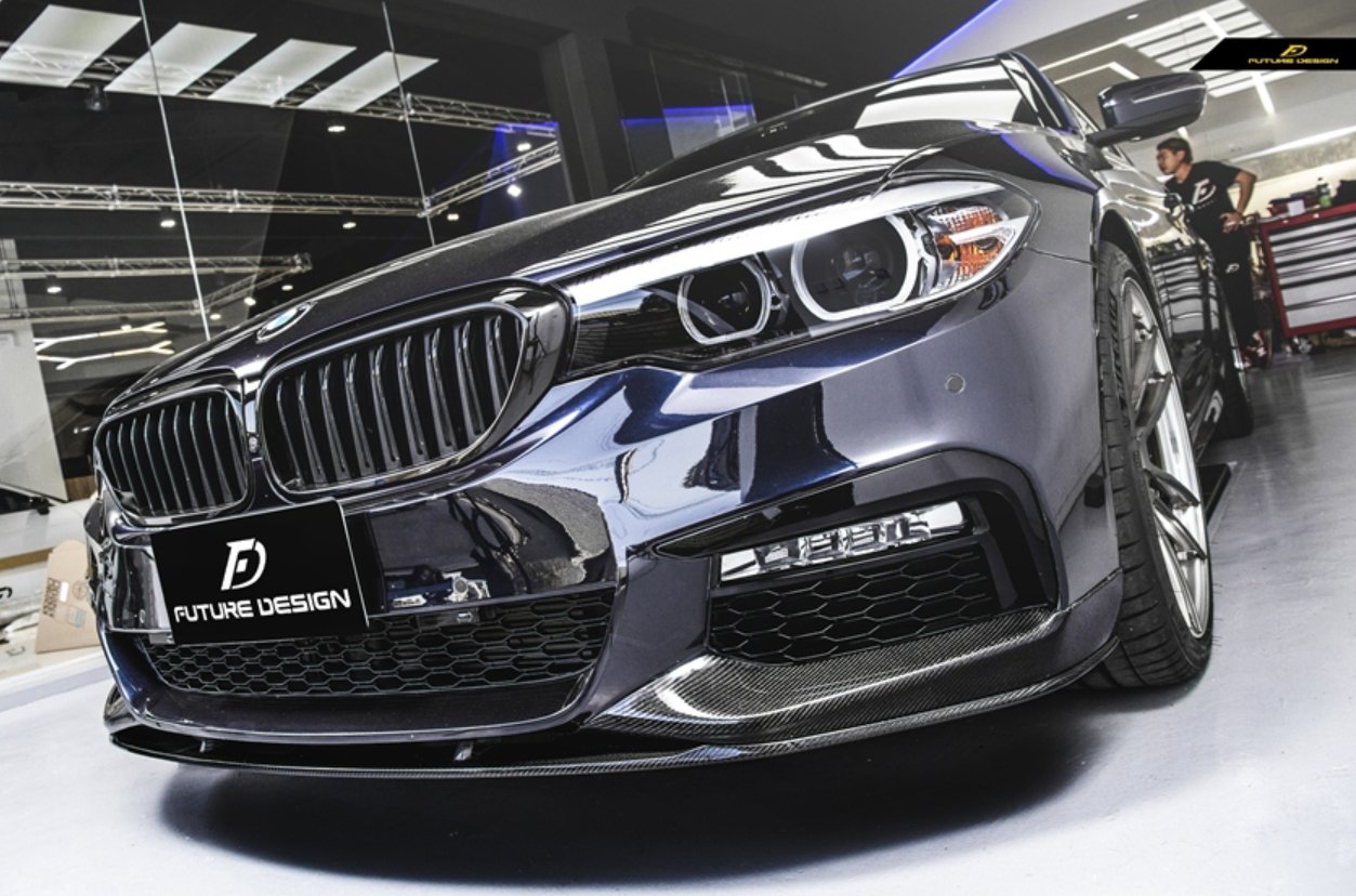 FUTURE DESIGN - BMW 5 SERIES G30 PRE LCI CARBON FIBRE FRONT LIP ( MP STYLE ) - Aero Carbon UK