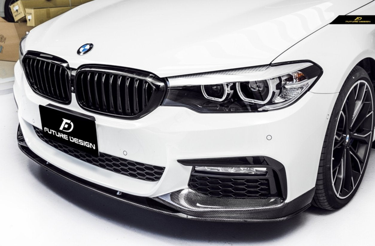 FUTURE DESIGN - BMW 5 SERIES G30 PRE LCI CARBON FIBRE FRONT LIP ( MP STYLE ) - Aero Carbon UK