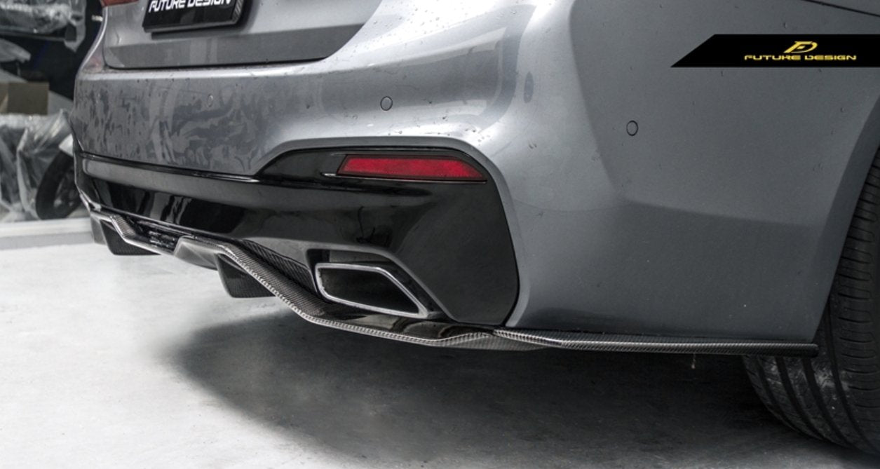 FUTURE DESIGN - BMW 5 SERIES G30 PRE LCI CARBON FIBRE REAR BUMPER SIDE SKIRT ( FD STYLE ) - Aero Carbon UK