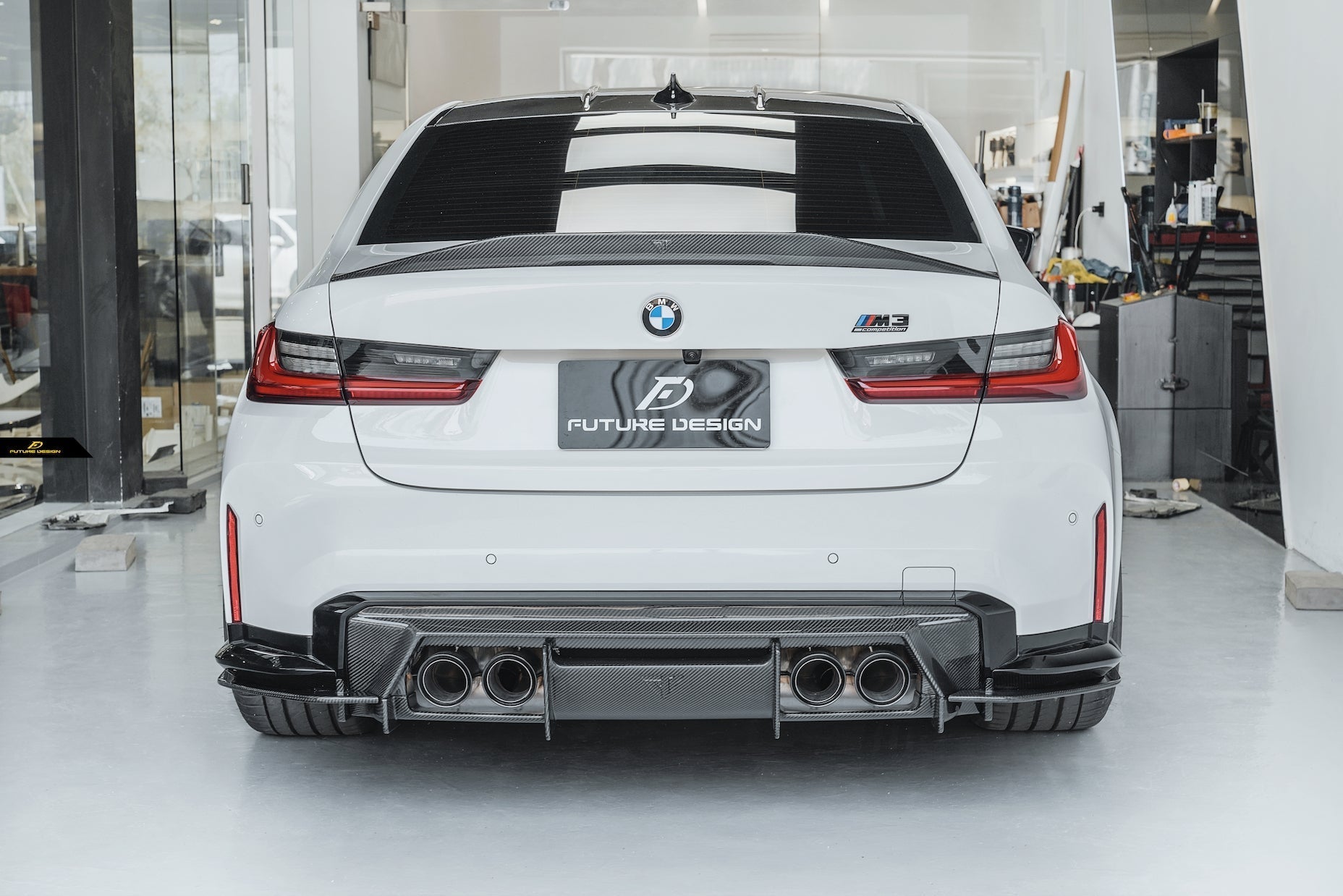 FUTURE DESIGN - BMW M3 G80 / G81 & BMW M4 G82 / G83 2021+ V2 CARBON FIBRE REAR DIFFUSER - Aero Carbon UK