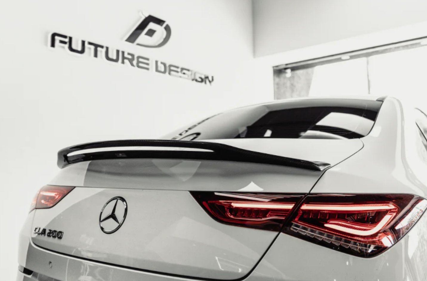 FUTURE DESIGN - MERCEDES BENZ C118 C250 CLA 35 CLA 45 CARBON FIBRE REAR SPOILER GT STYLE - Aero Carbon UK