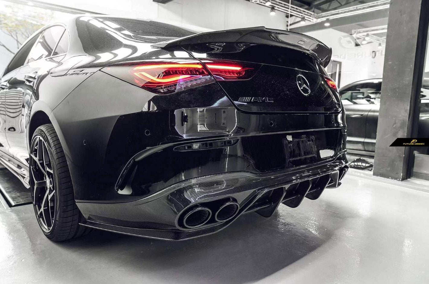 FUTURE DESIGN - MERCEDES BENZ C118 CLA35 CLA45 CARBON FIBRE REAR DIFFUSER - Aero Carbon UK