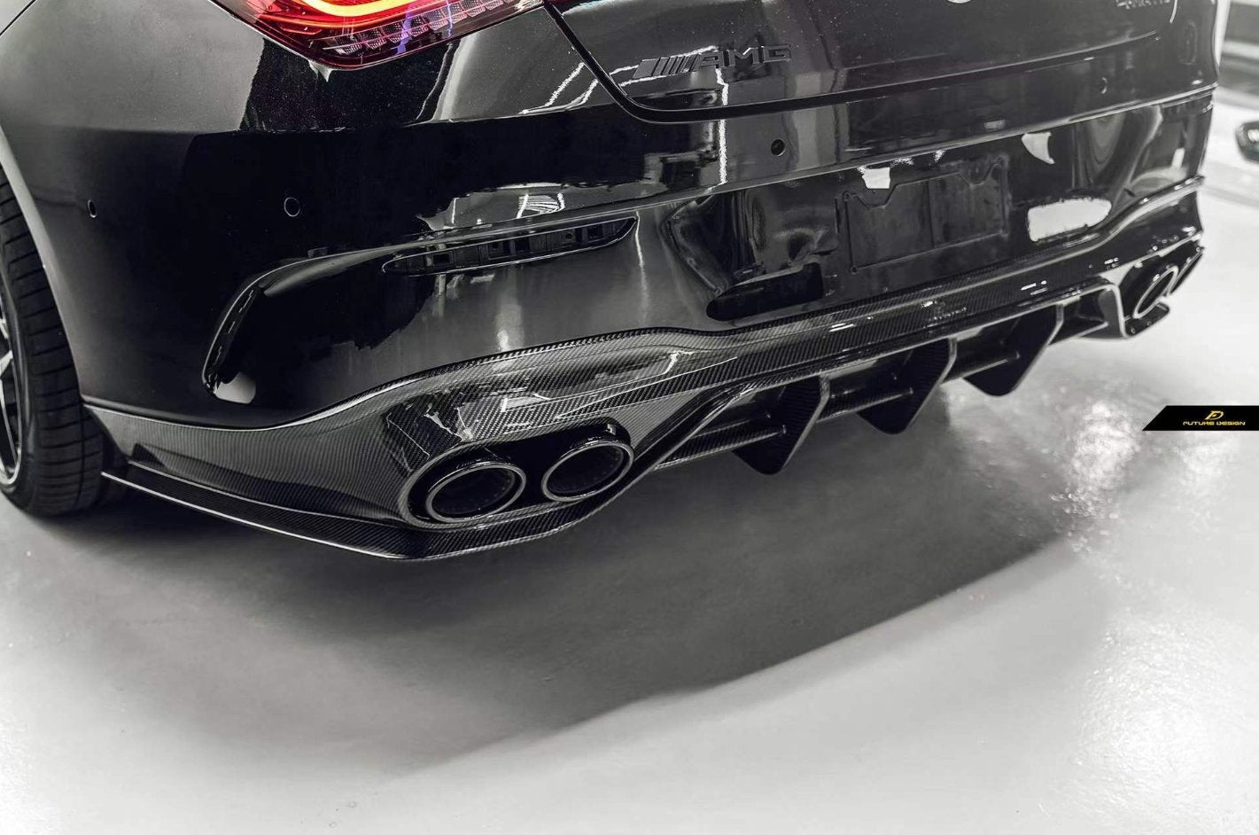 FUTURE DESIGN - MERCEDES BENZ C118 CLA35 CLA45 CARBON FIBRE REAR DIFFUSER - Aero Carbon UK