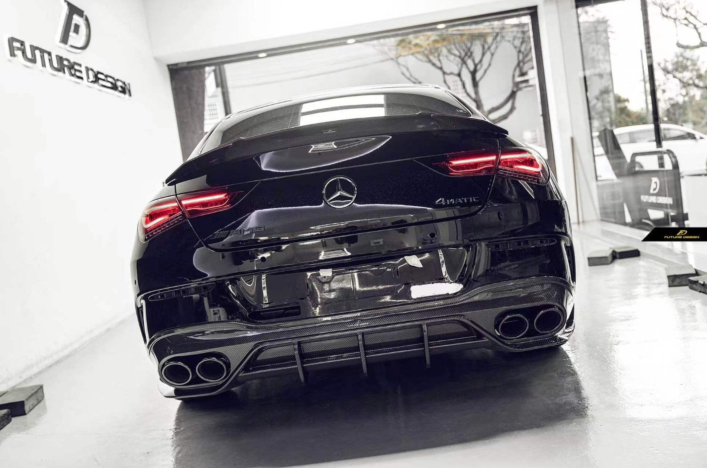 FUTURE DESIGN - MERCEDES BENZ C118 CLA35 CLA45 CARBON FIBRE REAR DIFFUSER - Aero Carbon UK