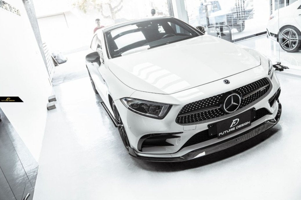 FUTURE DESIGN - MERCEDES BENZ CLS W257 DRY CARBON FIBRE FRONT LIP - Aero Carbon UK