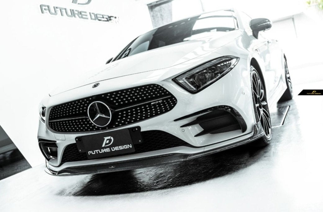 FUTURE DESIGN - MERCEDES BENZ CLS W257 DRY CARBON FIBRE FRONT LIP - Aero Carbon UK