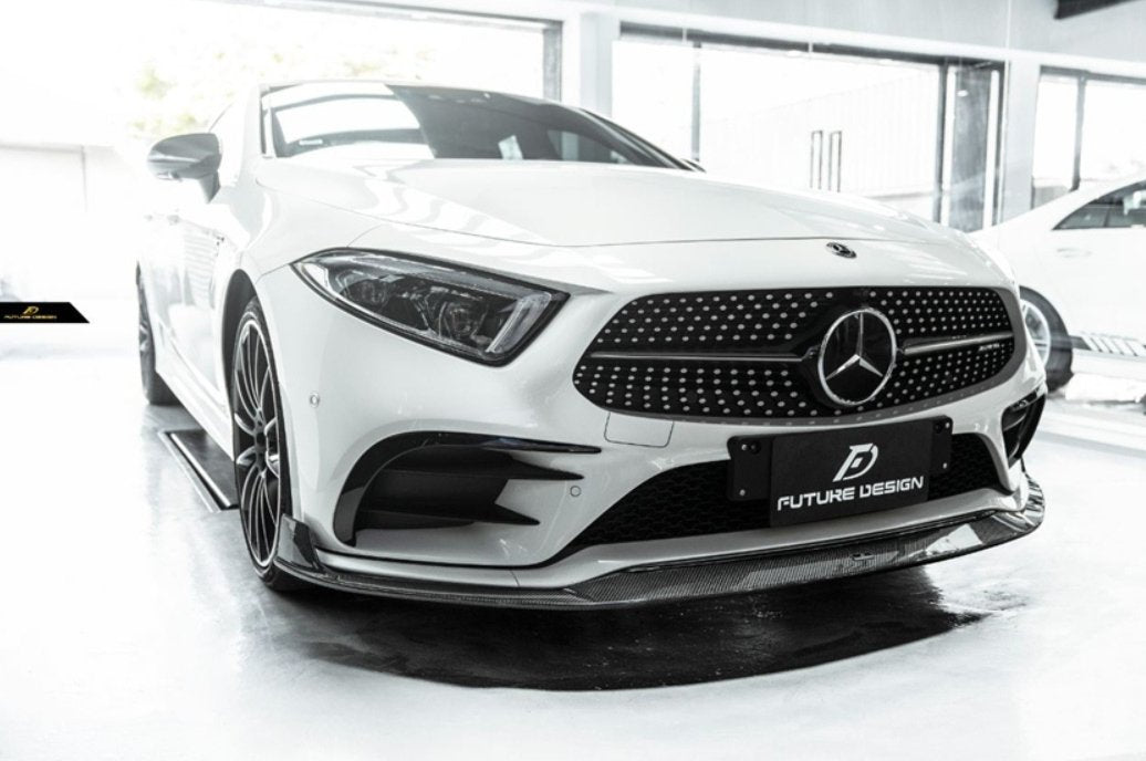 FUTURE DESIGN - MERCEDES BENZ CLS W257 DRY CARBON FIBRE FRONT LIP - Aero Carbon UK