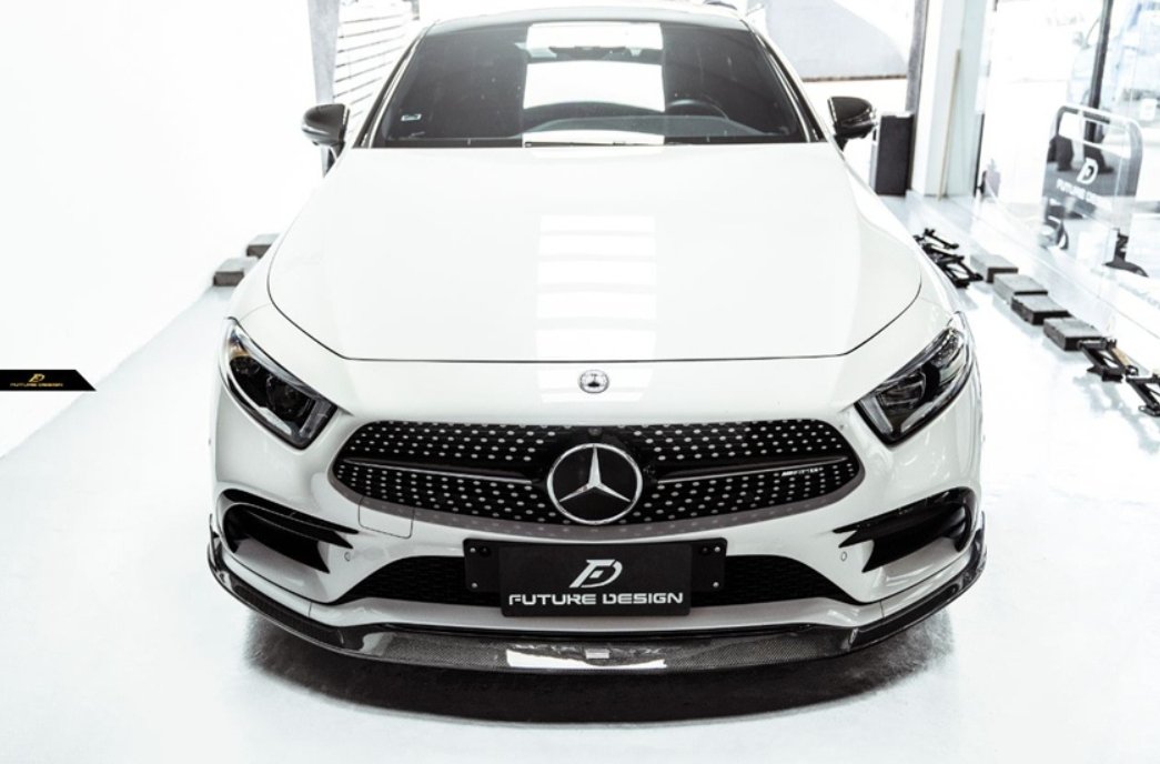 FUTURE DESIGN - MERCEDES BENZ CLS W257 DRY CARBON FIBRE FRONT LIP - Aero Carbon UK