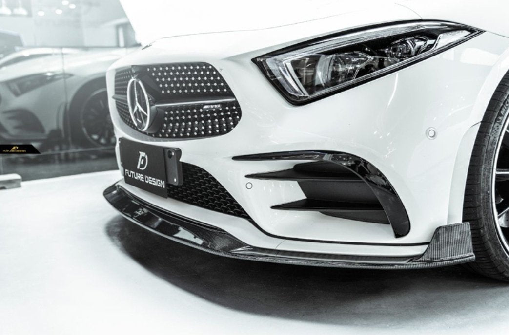 FUTURE DESIGN - MERCEDES BENZ CLS W257 DRY CARBON FIBRE FRONT LIP - Aero Carbon UK