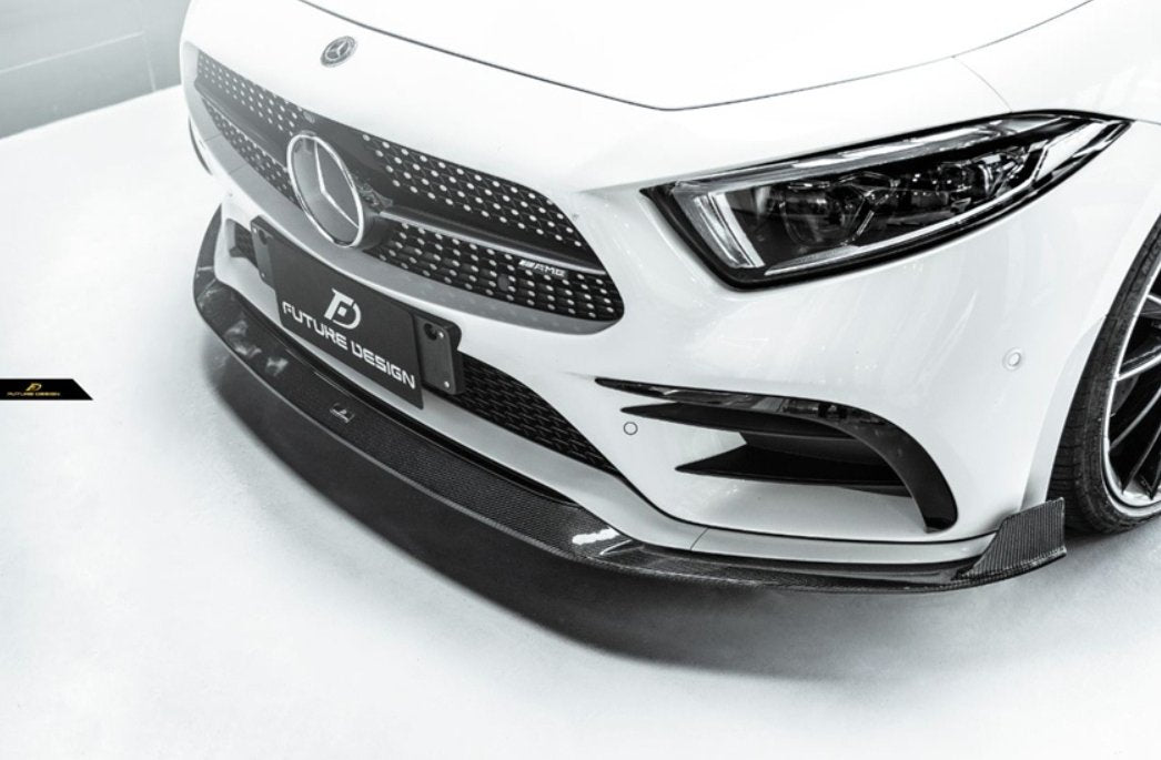 FUTURE DESIGN - MERCEDES BENZ CLS W257 DRY CARBON FIBRE FRONT LIP - Aero Carbon UK