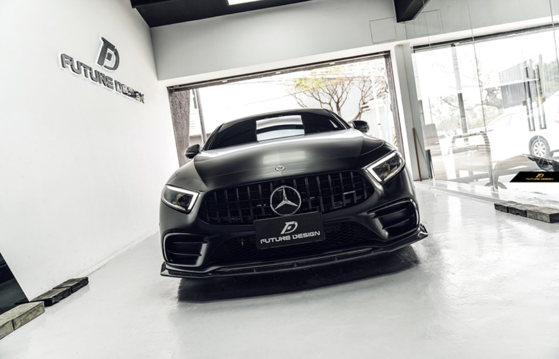 FUTURE DESIGN - MERCEDES BENZ CLS W257 DRY CARBON FIBRE FRONT LIP GTS STYLE - Aero Carbon UK