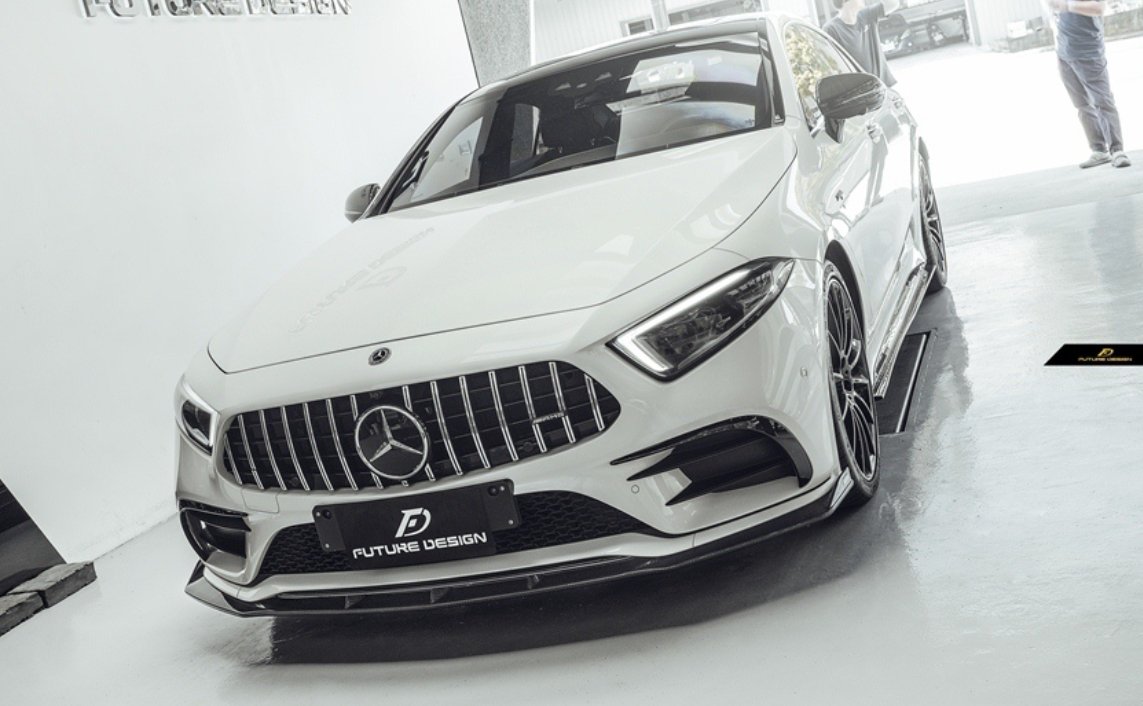 FUTURE DESIGN - MERCEDES BENZ CLS W257 DRY CARBON FIBRE FRONT LIP GTS STYLE - Aero Carbon UK