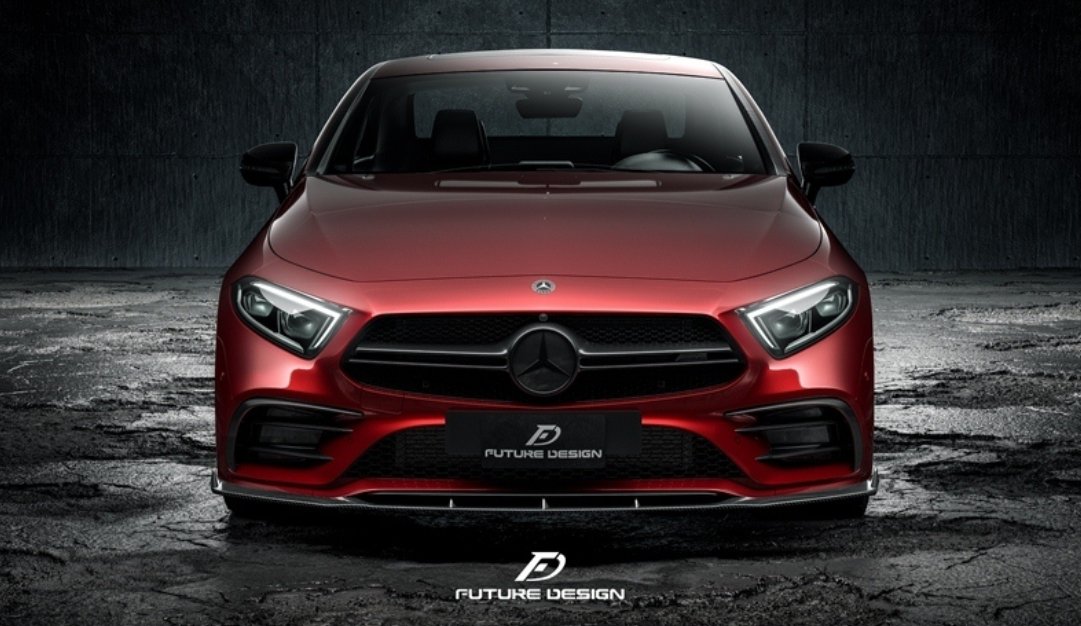 FUTURE DESIGN - MERCEDES BENZ CLS W257 DRY CARBON FIBRE FRONT LIP GTS STYLE - Aero Carbon UK