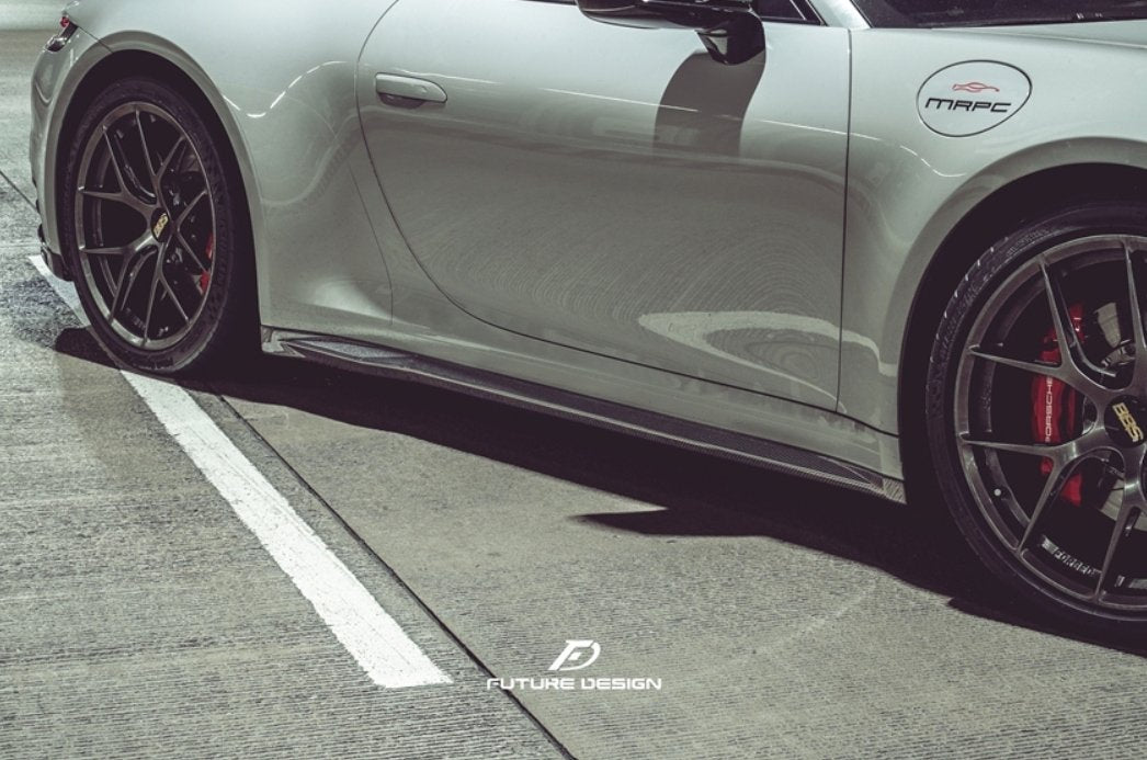 FUTURE DESIGN - PORSCHE 992 CARRERA DRY CARBON FIBRE SIDE SKIRTS - Aero Carbon UK