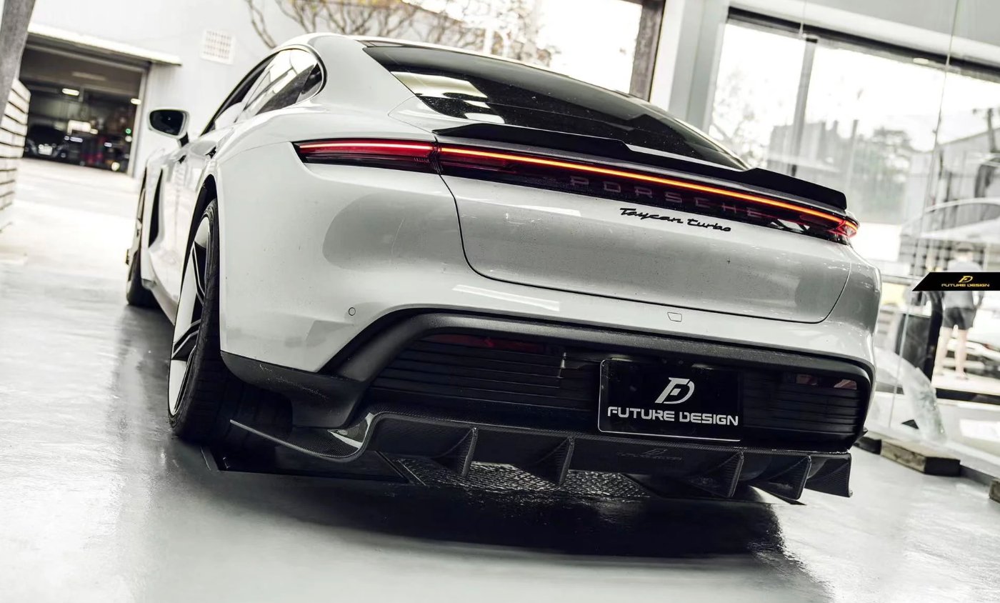 FUTURE DESIGN - PORSCHE TAYCAN CARBON FIBRE REAR DIFFUSER - Aero Carbon UK